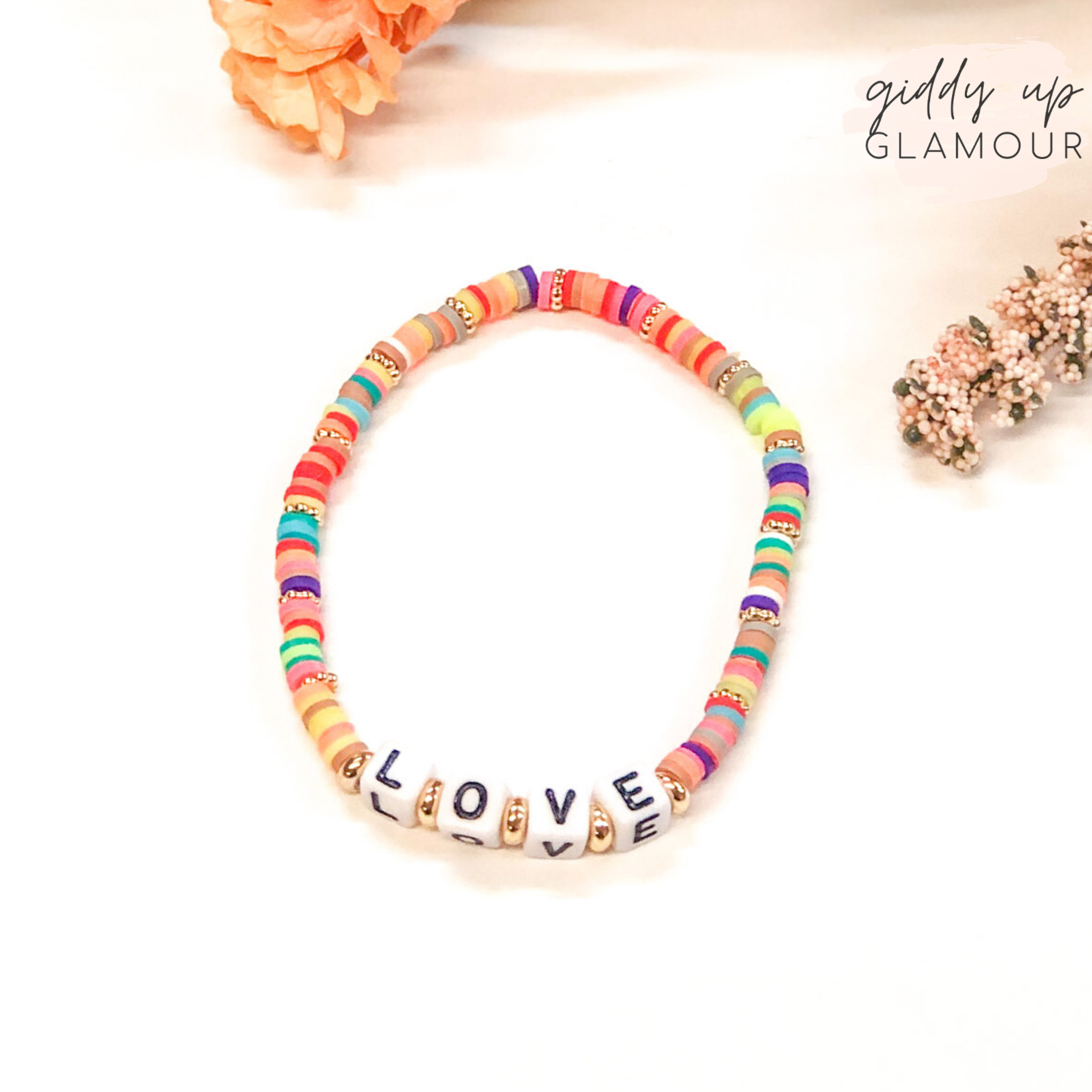 Love Friendship Bracelet with Disc Beads in Multi - Giddy Up Glamour Boutique