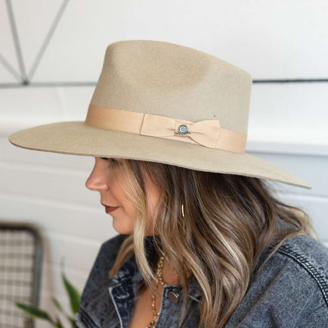 Charlie 1 Horse | Highway Wool Felt Hat in Mushroom - Giddy Up Glamour Boutique