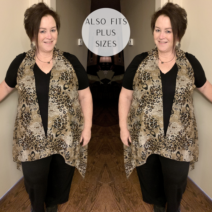 Can't Stop Won't Stop Sheer Leopard Vest - Giddy Up Glamour Boutique