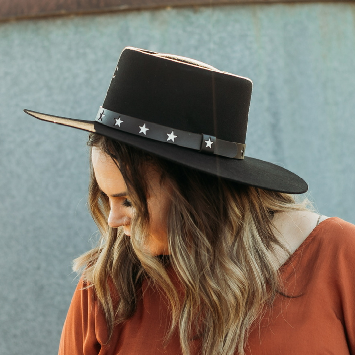 Charlie 1 Horse | Cosmic Cowgirl Wool Felt Hat in Black - Giddy Up Glamour Boutique