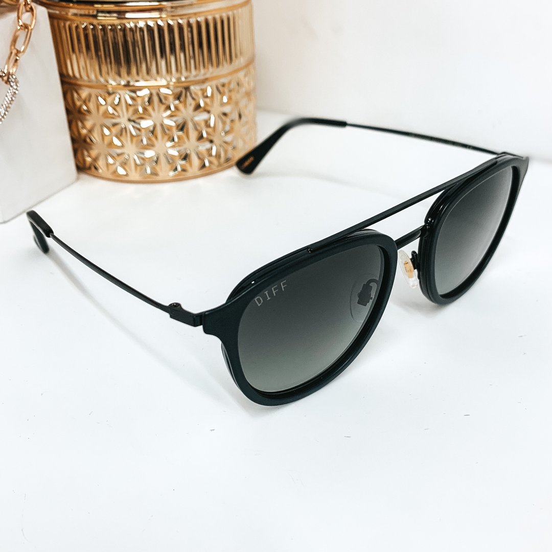 DIFF | Camden Grey Gradient Lens Sunglasses in Matte Black - Giddy Up Glamour Boutique