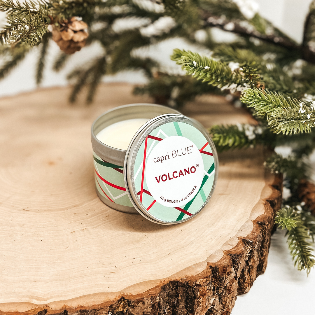 Capri Blue | 4 oz. Holiday Tin Candle in Mint | Volcano - Giddy Up Glamour Boutique