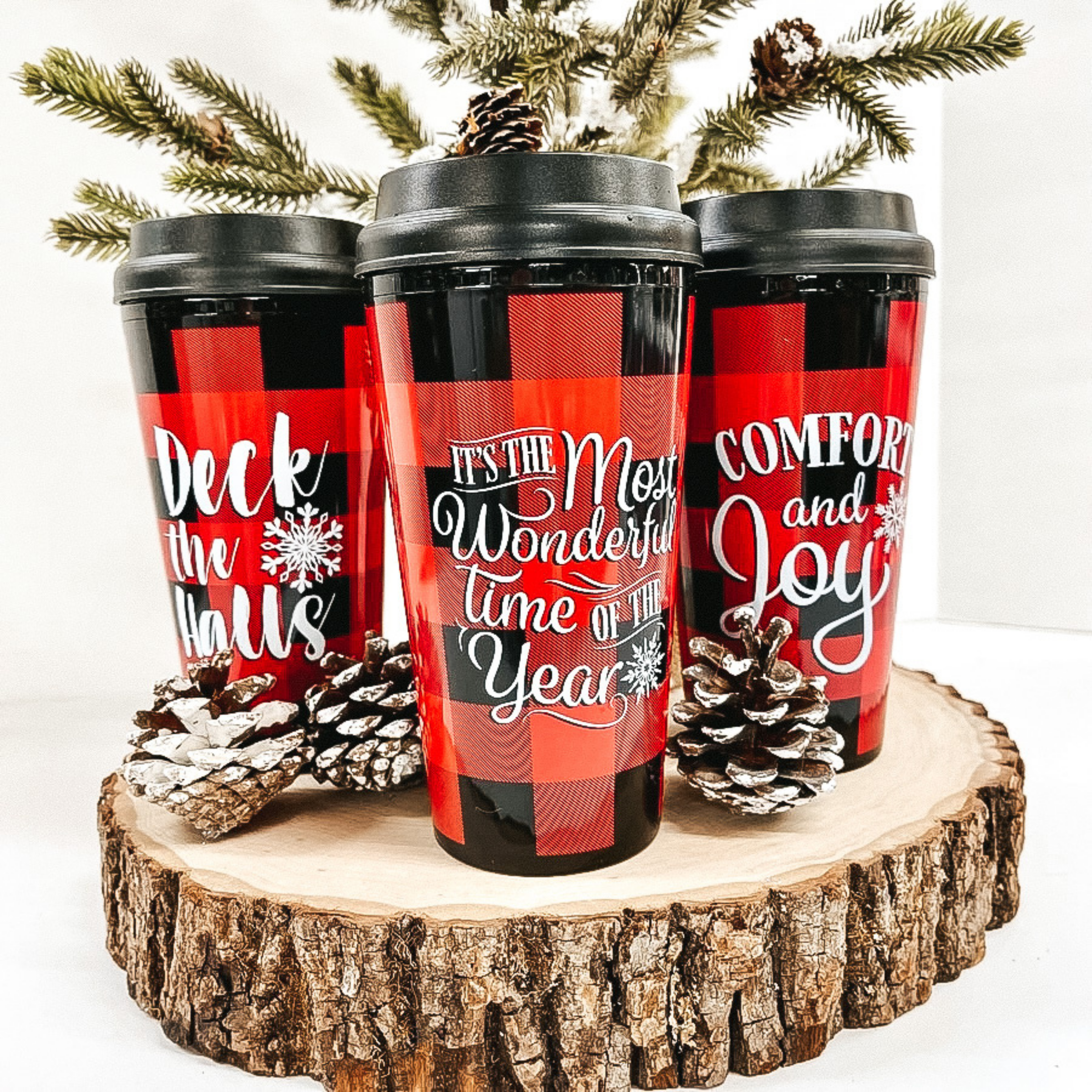 Holiday Special | Buffalo Plaid Tumbler - Giddy Up Glamour Boutique