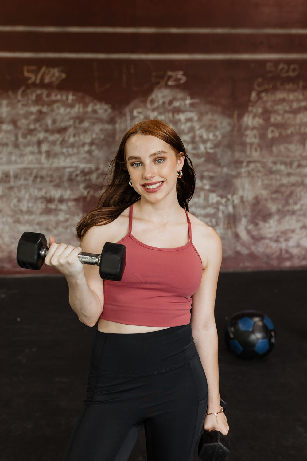 Lit & Fit Spaghetti Strap Sports Bra in Marsala Red - Giddy Up Glamour Boutique