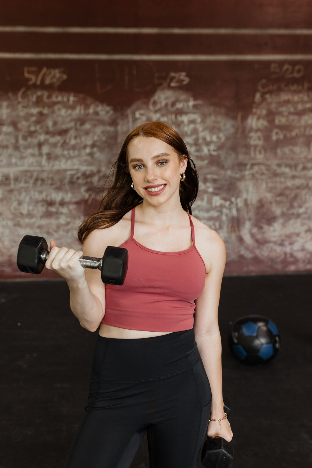 Lit & Fit Spaghetti Strap Sports Bra in Marsala Red - Giddy Up Glamour Boutique