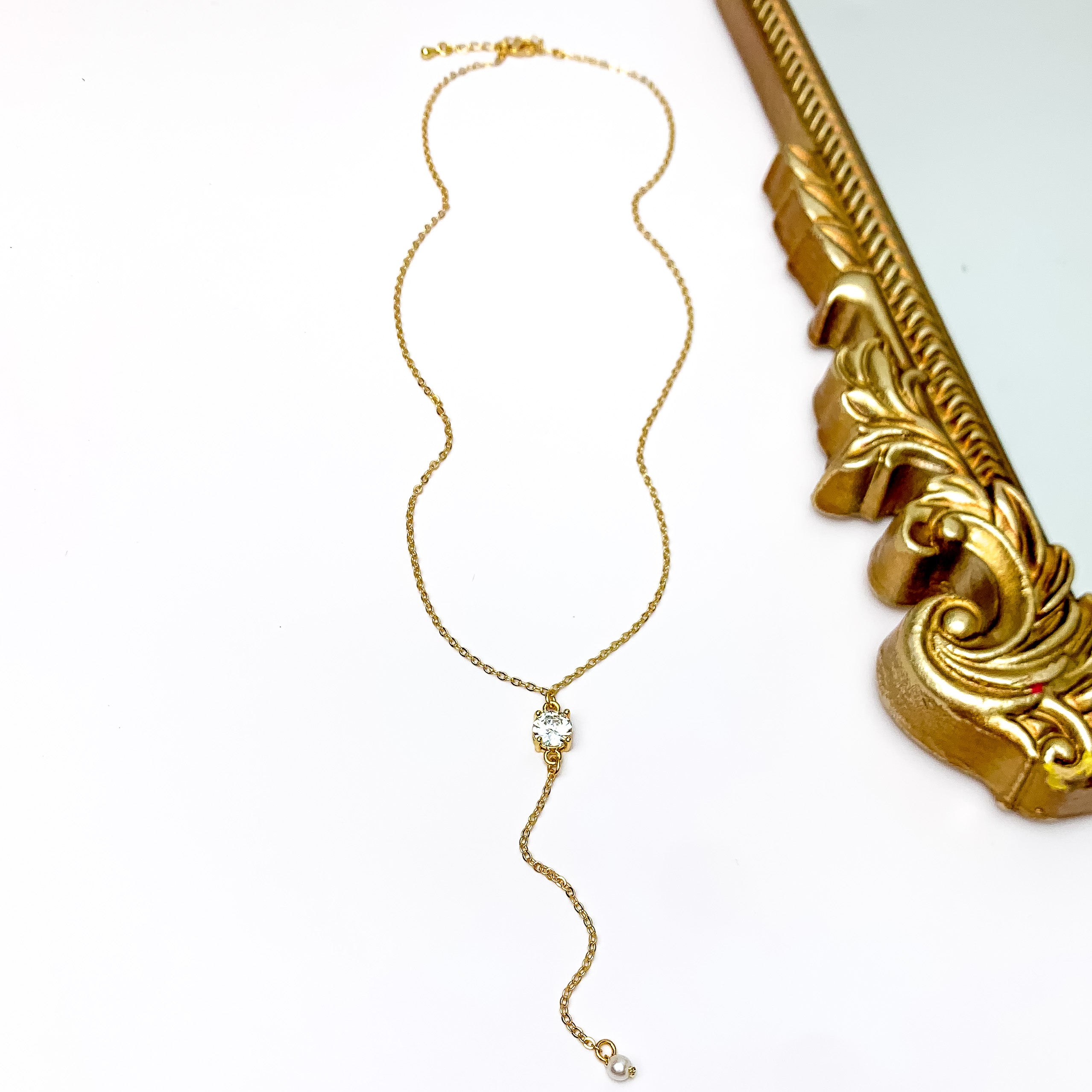Kinsey Designs | Logan Lariat Necklace with CZ Crystal Pendant - Giddy Up Glamour Boutique