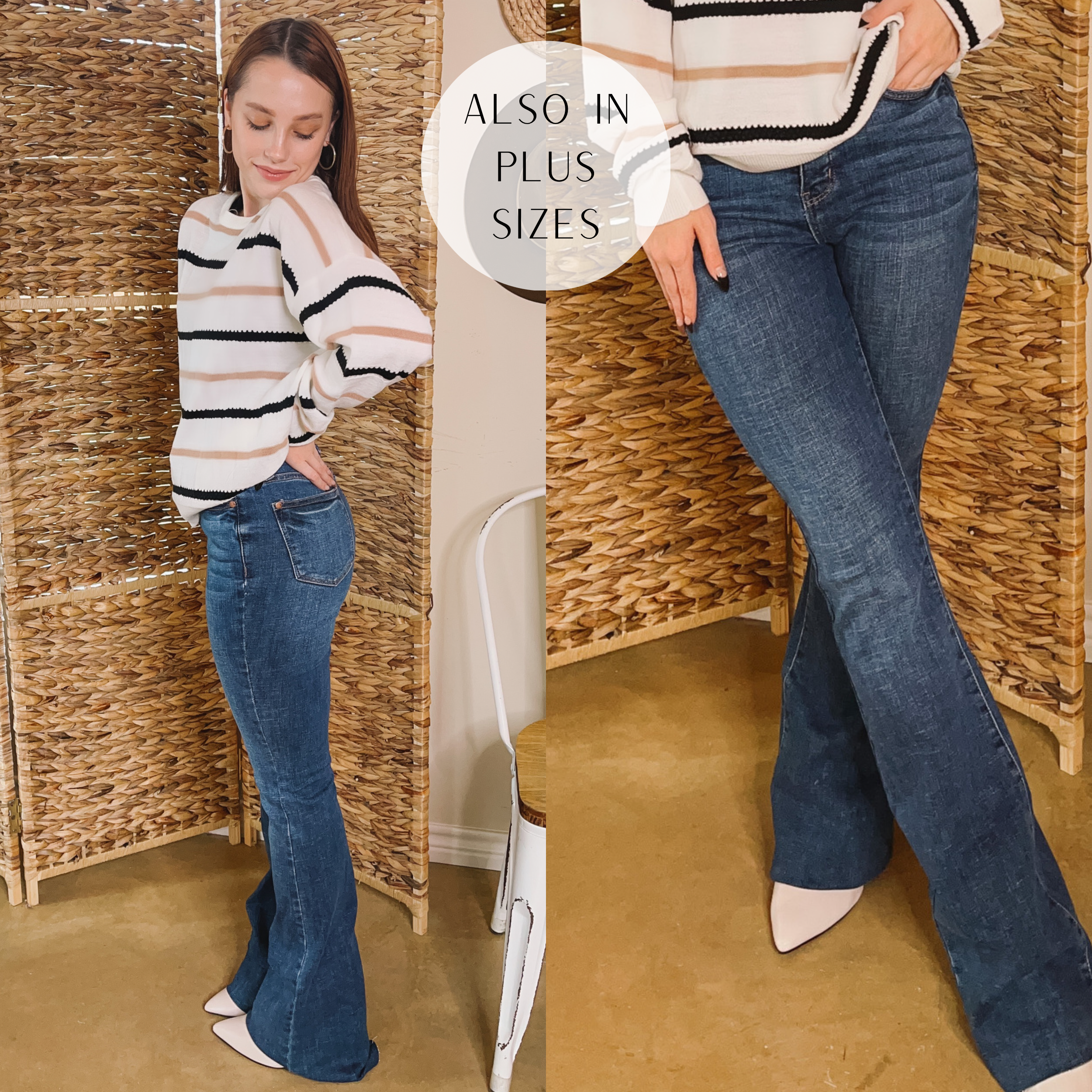 Last Chance Size 0 & 1 | Judy Blue | Perfect Plot Raw Hem Control Top Flare Jeans in Dark Wash