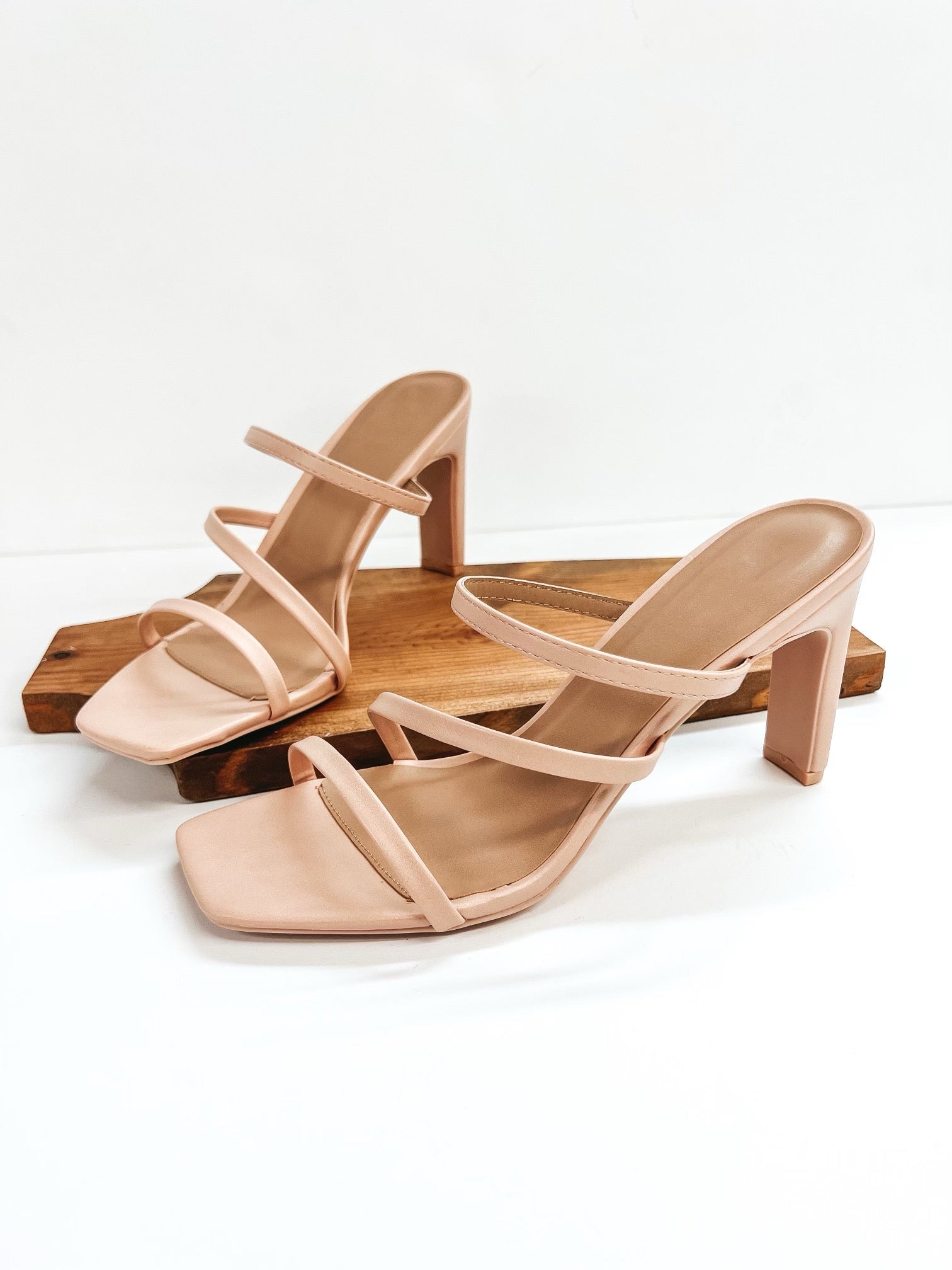 Upper West Side Strappy Heeled Sandals in Nude - Giddy Up Glamour Boutique