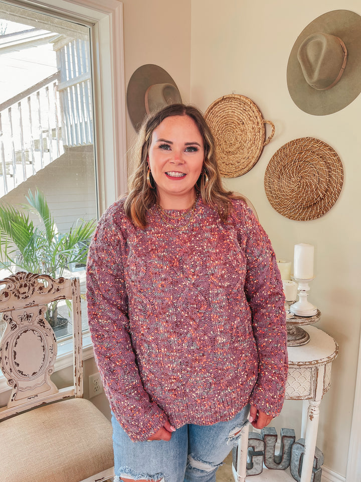 Cozy Debut Multi Color Knit Long Sleeve Sweater in Orchid Purple - Giddy Up Glamour Boutique