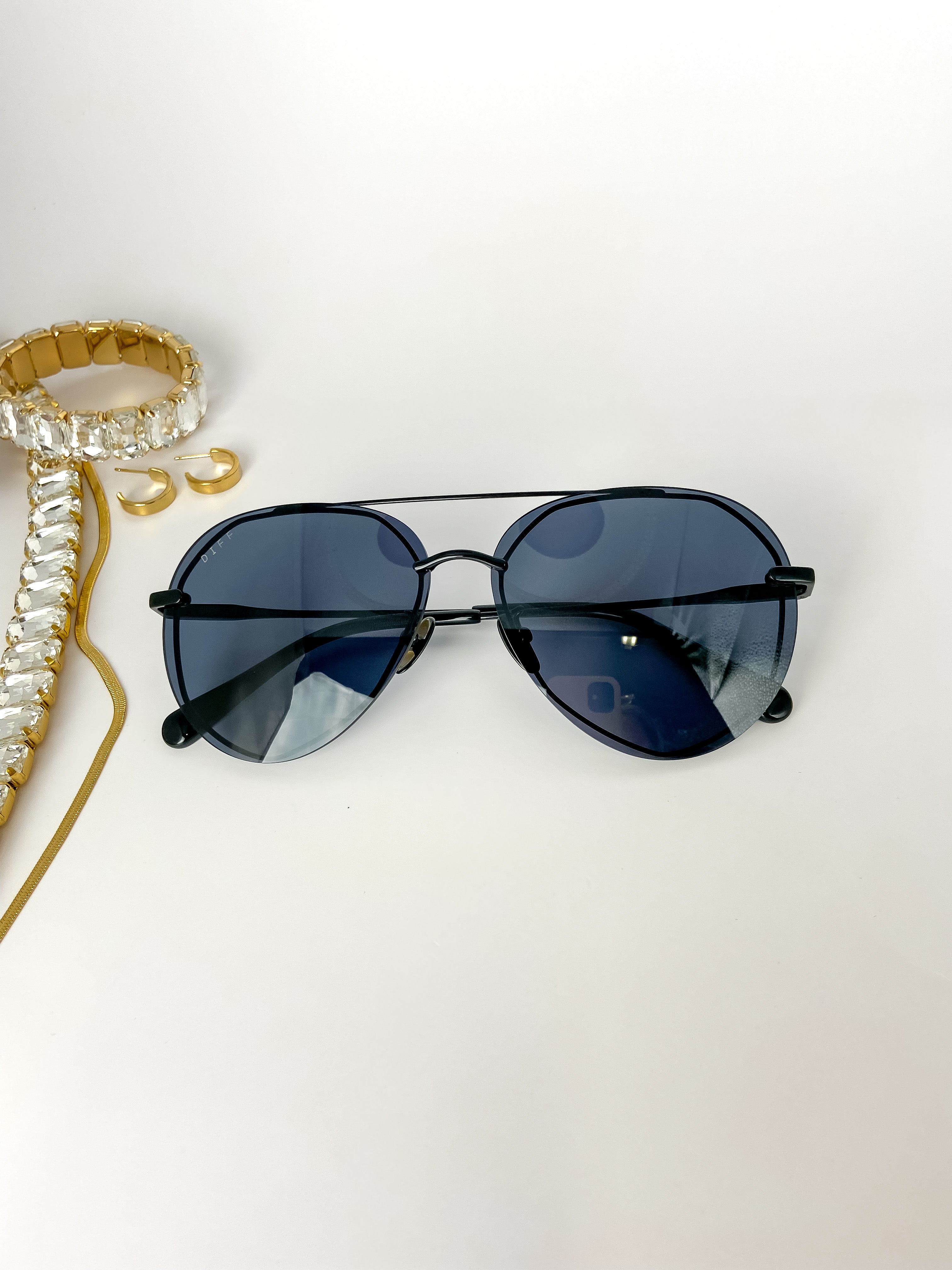 DIFF | Lenox Grey Lens Sunglasses in Black - Giddy Up Glamour Boutique