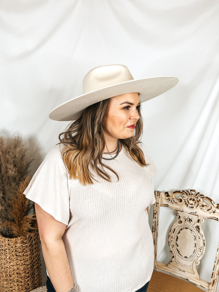 Lack of Color | Montana Wide Brim Wool Felt Hat in Ivory - Giddy Up Glamour Boutique