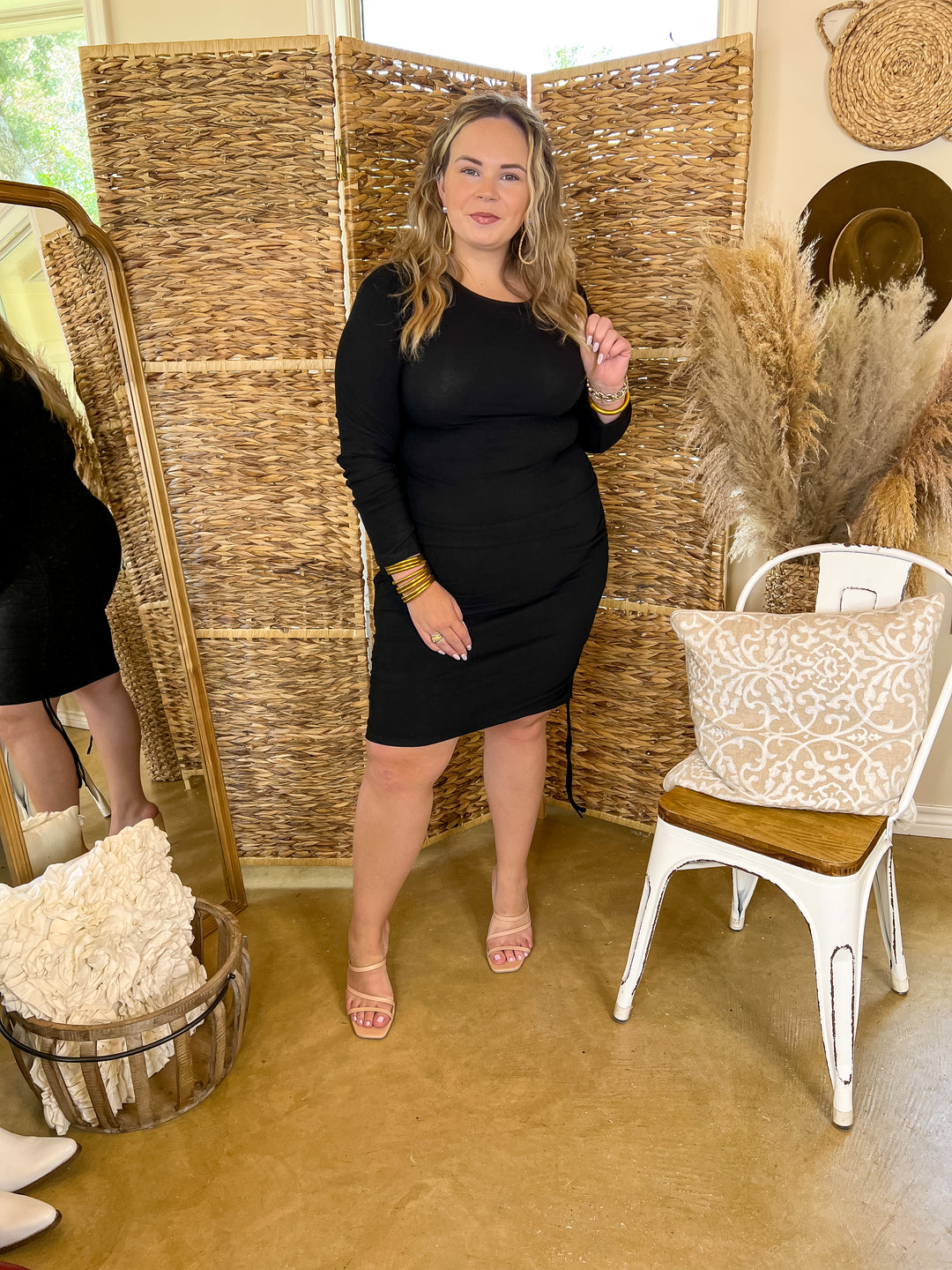 Black Long Sleeve Fitted Dress Giddy Up Glamour Boutique Black Long Sleeve Fitted Dress Giddy Up Glamour Boutique