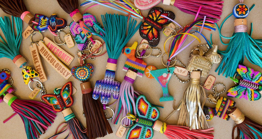 Consuela | Martini Celebration Chaquira Hand Beaded Bag Charm - Giddy Up Glamour Boutique