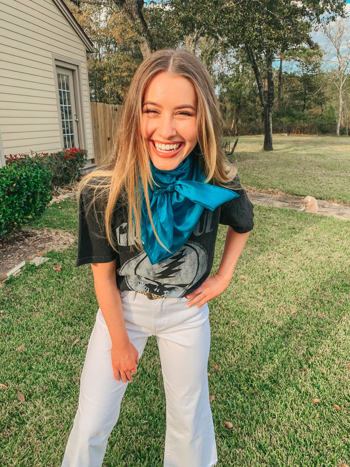 Solid Wild Rag in Aqua - Giddy Up Glamour Boutique