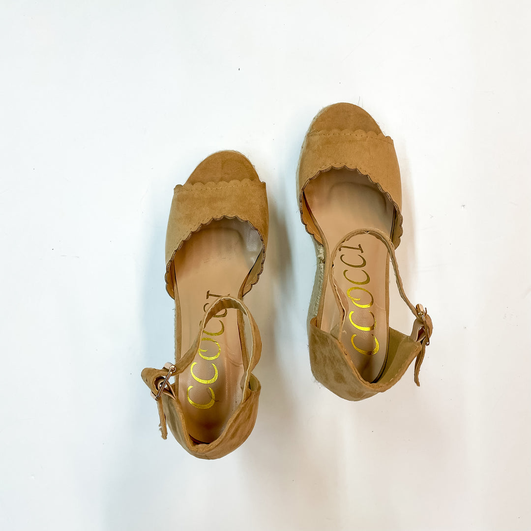 Model Shoe Size 6.5 | Passing through Paradise Espadrille Wedges in Tan - Giddy Up Glamour Boutique