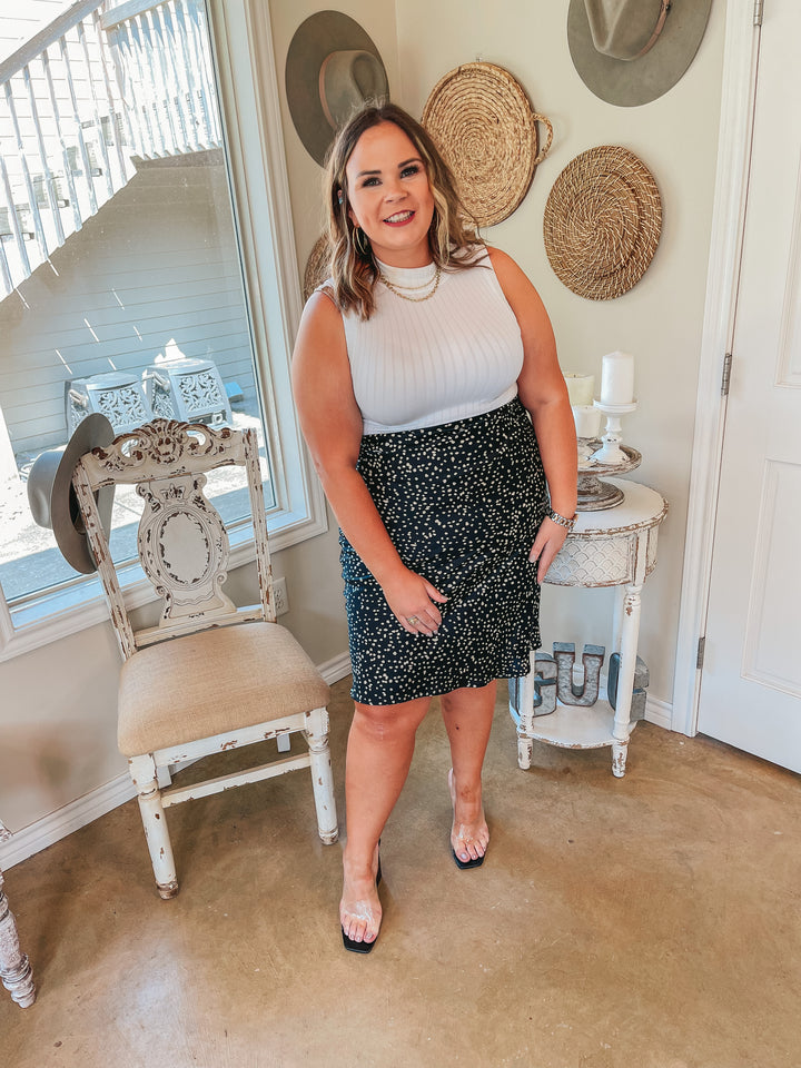 You'll See Her Dotted Midi Skirt in Black - Giddy Up Glamour Boutique
