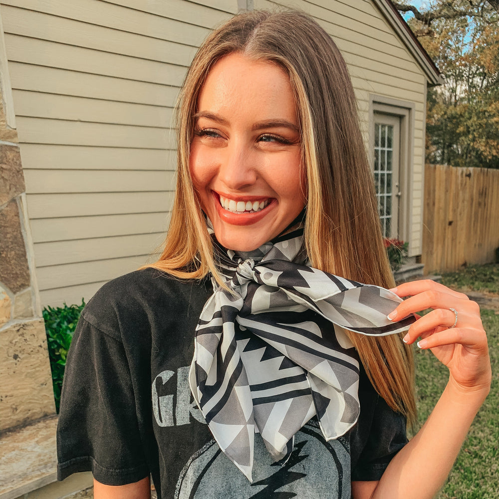 Southwest Wild Rag in Black and White - Giddy Up Glamour Boutique