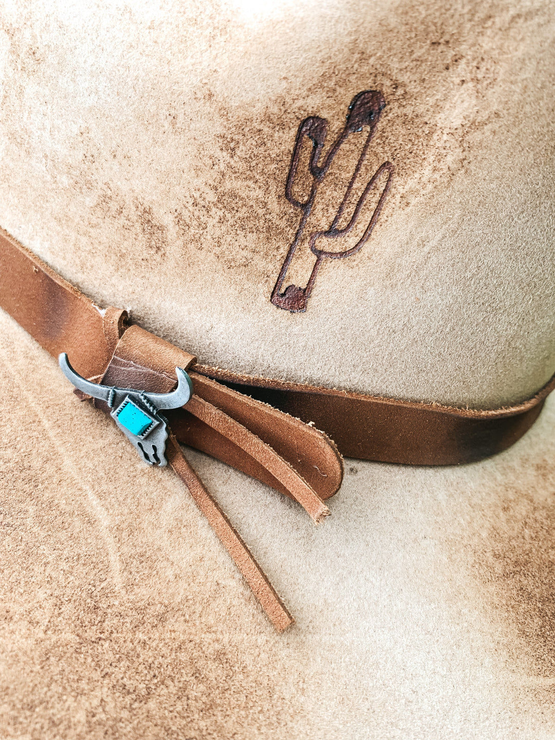 Charlie 1 Horse | Lakota Wool Felt Hat with Leather Band and Silver Bull Concho in Sand - Giddy Up Glamour Boutique