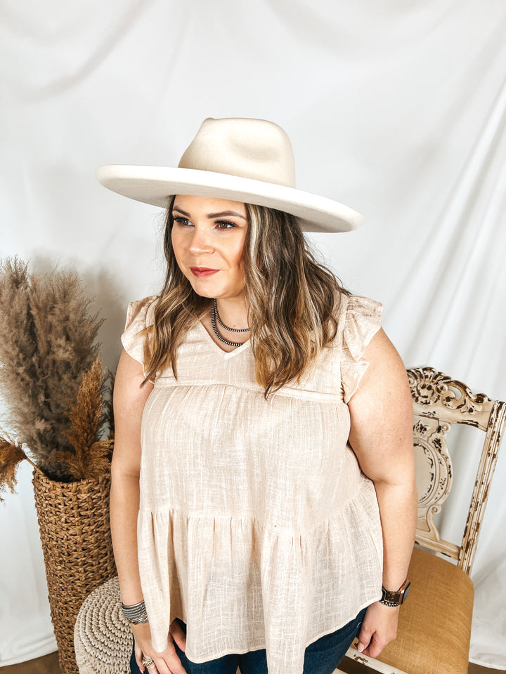 Lack of Color | Melodic Rancher Wool Felt Hat with Flicked Edge in Ivory - Giddy Up Glamour Boutique