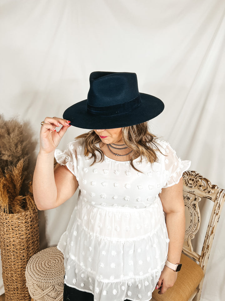 GiGi Pip | Miller Rancher Wool Felt Hat with Velvet Band in Navy - Giddy Up Glamour Boutique