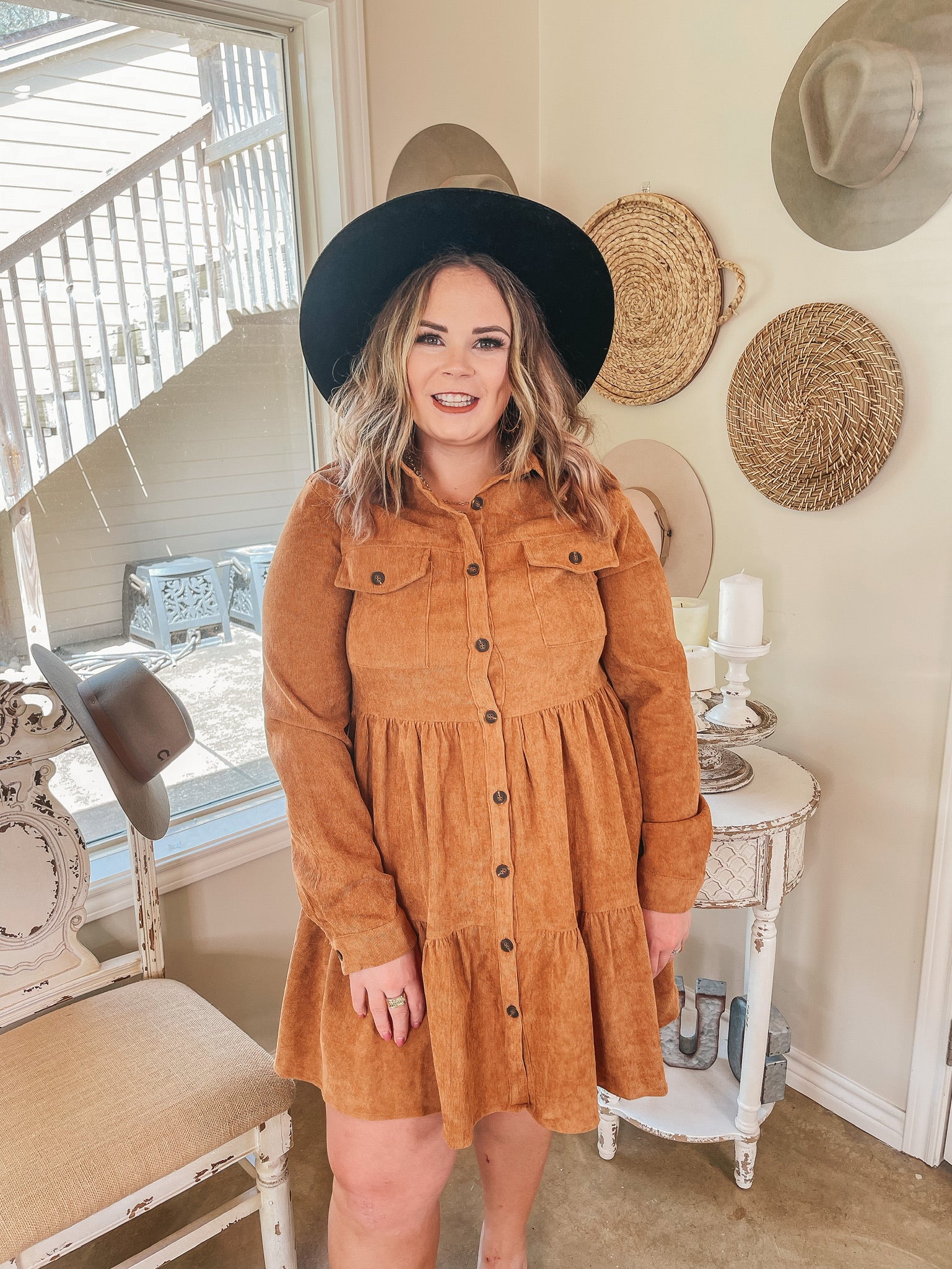 Button up clearance corduroy dress