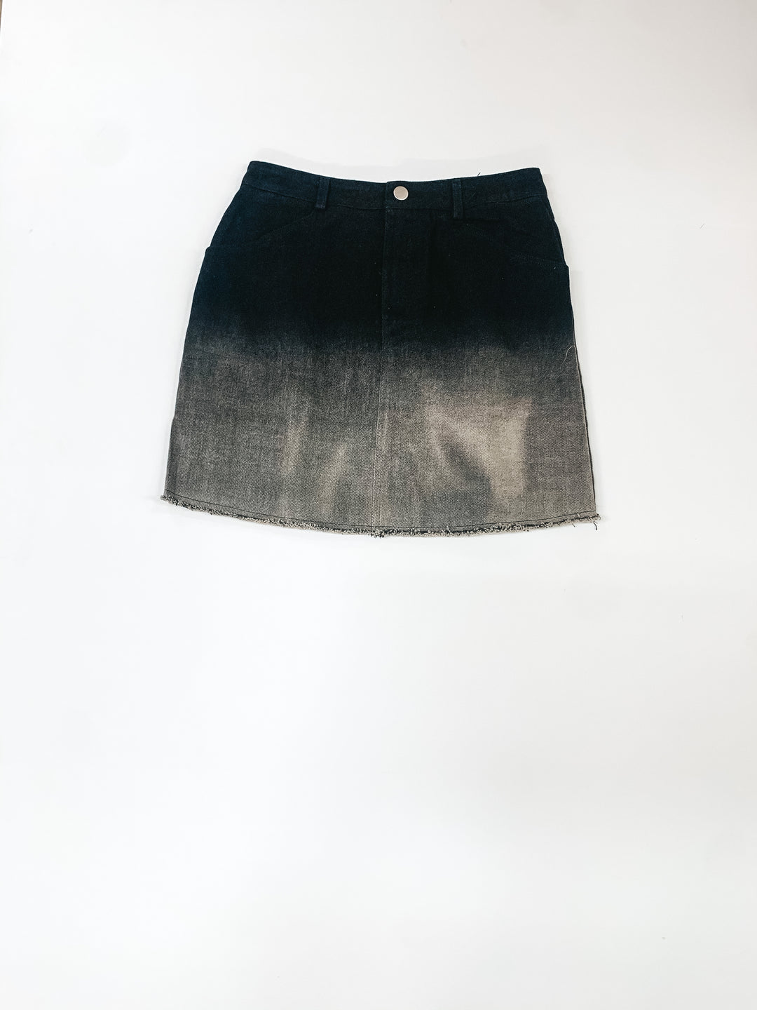 90's Baby Ombre Denim Mini Skirt in Black - Giddy Up Glamour Boutique