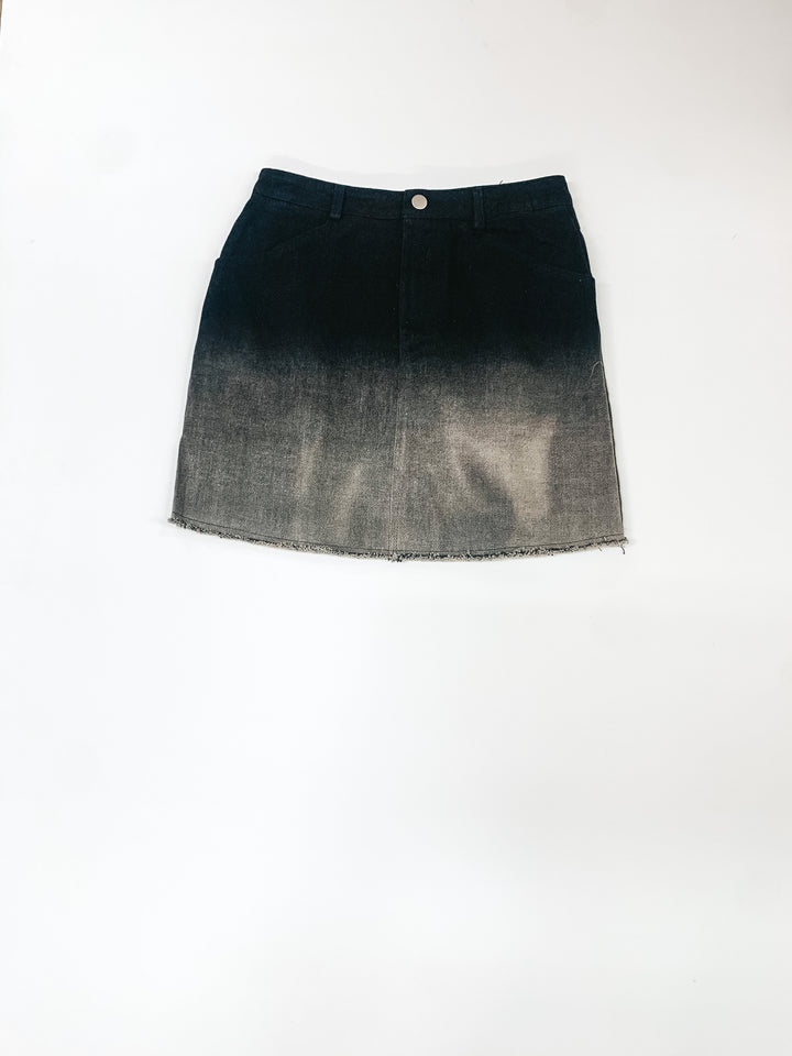 90's Baby Ombre Denim Mini Skirt in Black - Giddy Up Glamour Boutique
