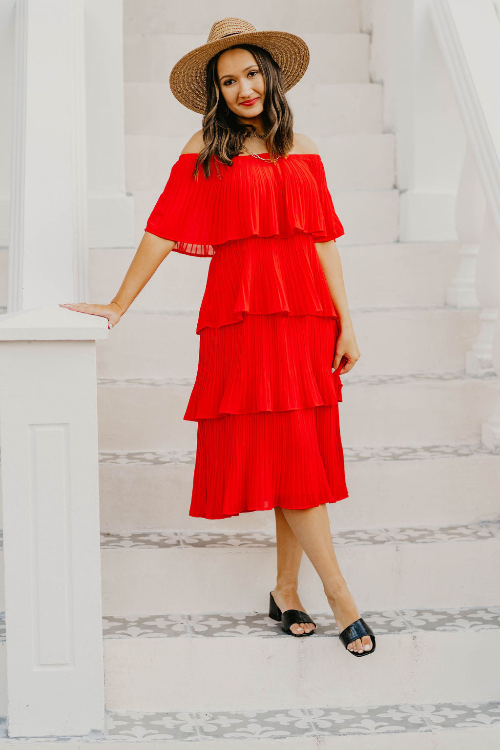 Glamorous ruffle outlet tiered dress