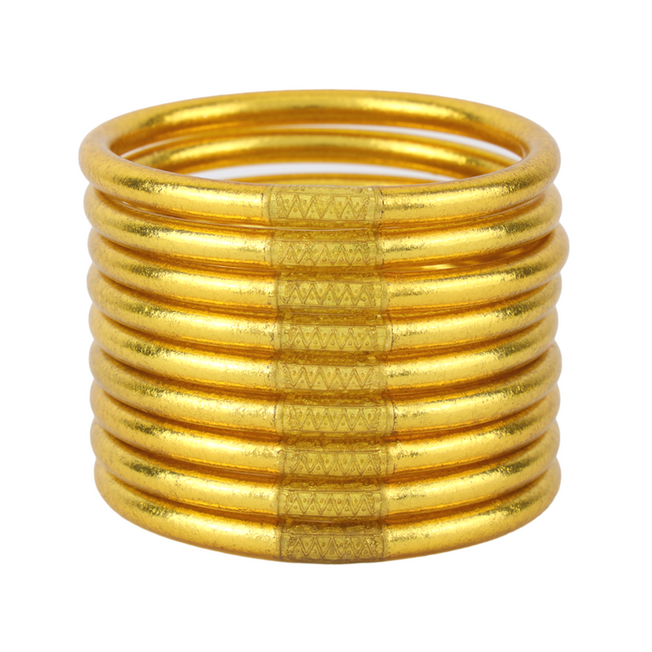 BuDhaGirl | Set of Nine | All Weather Bangles in Gold - Giddy Up Glamour Boutique
