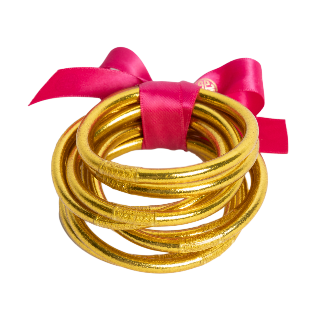 BuDhaGirl | Set of Nine | All Weather Bangles in Gold - Giddy Up Glamour Boutique