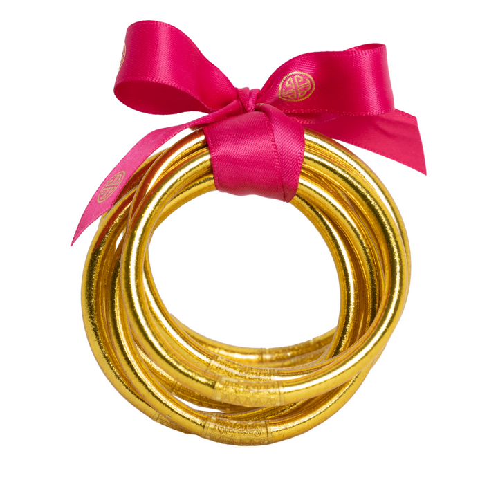 BuDhaGirl | Set of Nine | All Weather Bangles in Gold - Giddy Up Glamour Boutique