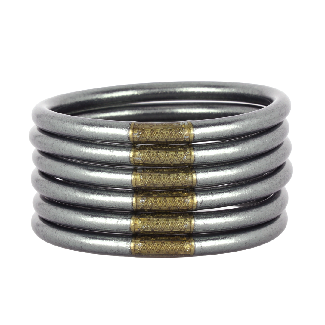 BuDhaGirl | Set of Six | All Weather Bangles in Graphite - Giddy Up Glamour Boutique