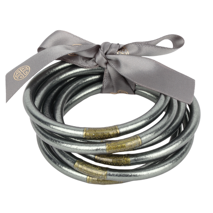 BuDhaGirl | Set of Six | All Weather Bangles in Graphite - Giddy Up Glamour Boutique