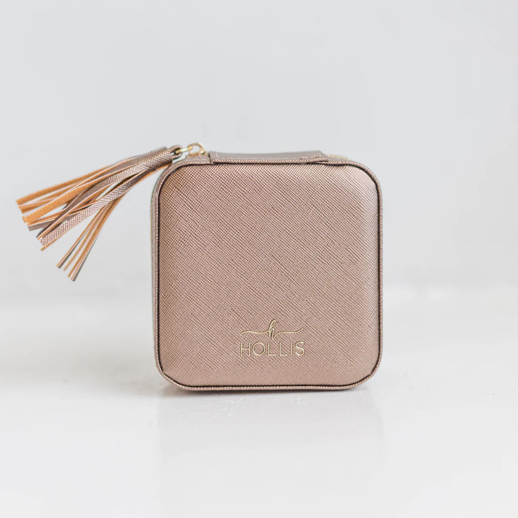 Hollis | Mini Jewelry Organizer in Metallic Mocha - Giddy Up Glamour Boutique