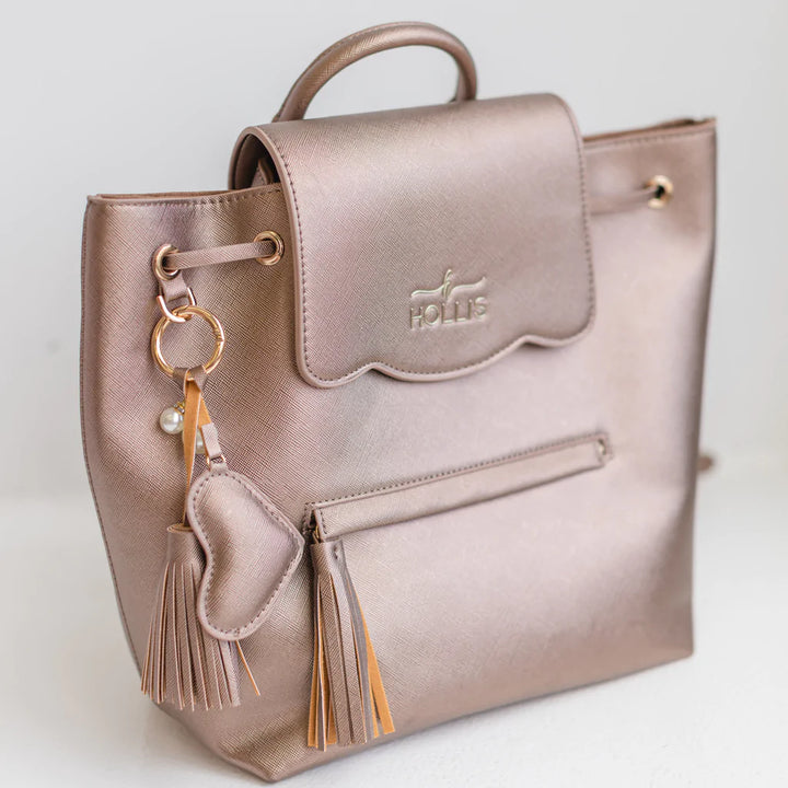 Hollis | Mini Backpack in Metallic Mocha - Giddy Up Glamour Boutique