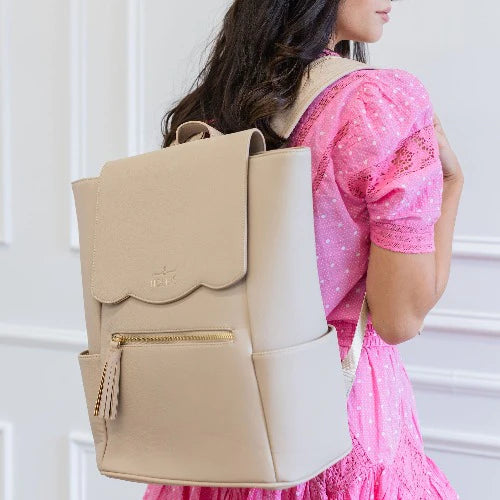 Hollis | Frilly Full Size Backpack in Nude - Giddy Up Glamour Boutique