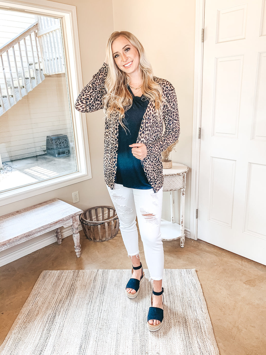 Coffee Dates Button Up Sweater Cardigan in Leopard - Giddy Up Glamour Boutique