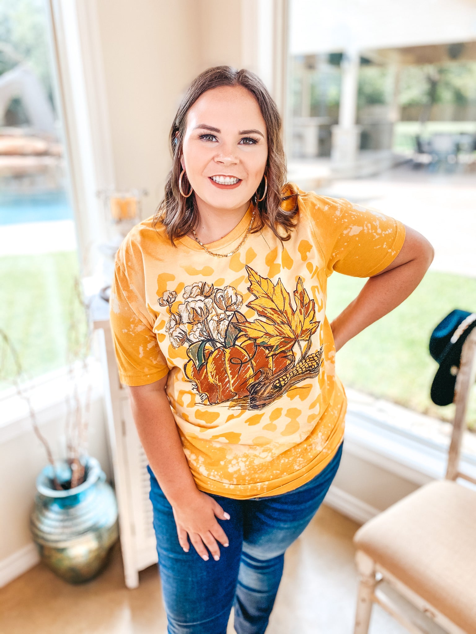 In Awe Of Autumn Hand-Drawn Pumpkin Harvest Fall Tee - Giddy Up Glamour Boutique