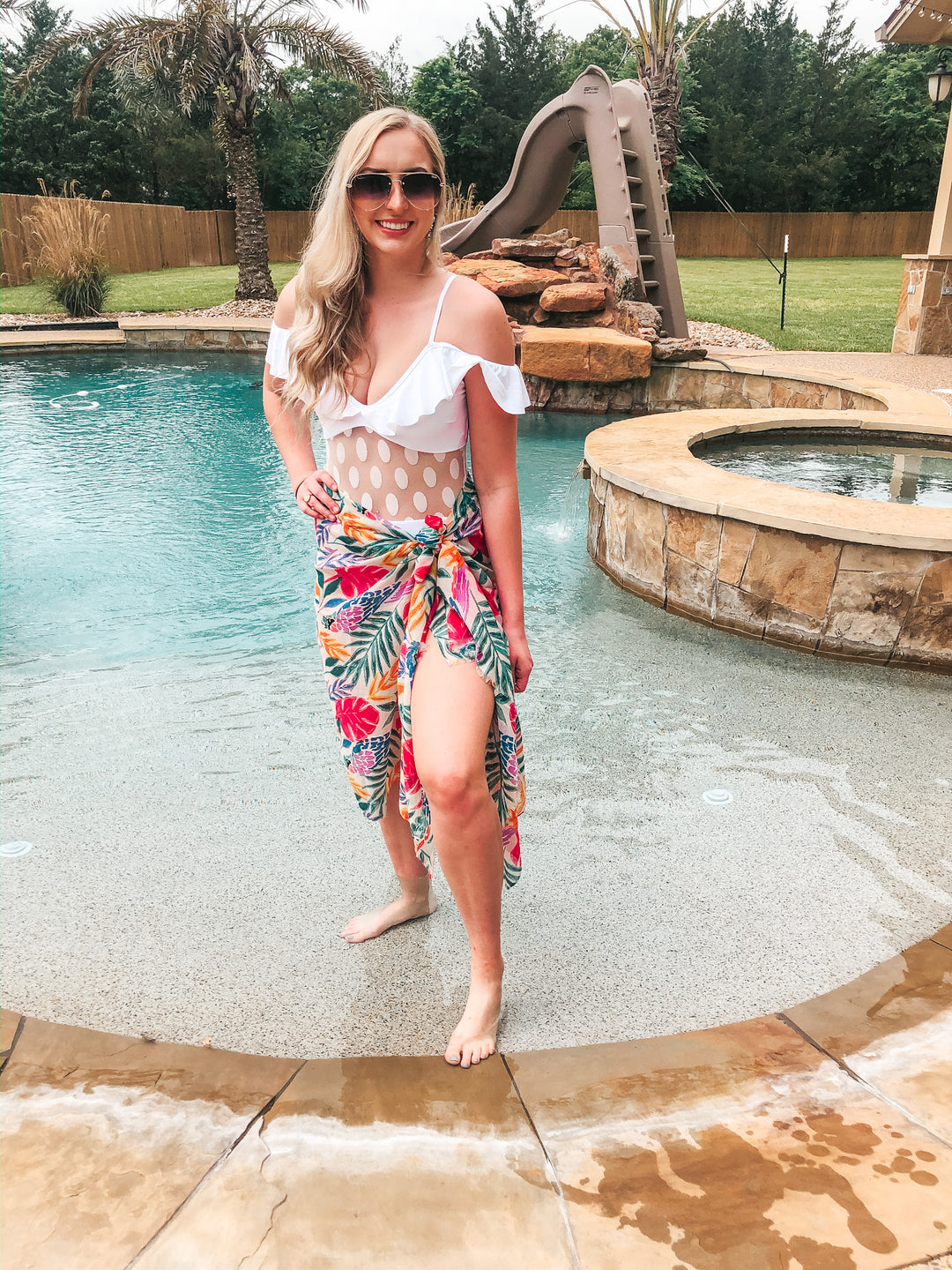 Wrapped Around You Tropical Floral Sarong in Pink - Giddy Up Glamour Boutique