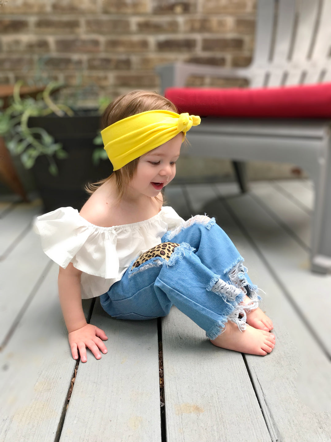 Children's Be Curious Off Shoulder Top in White - Giddy Up Glamour Boutique