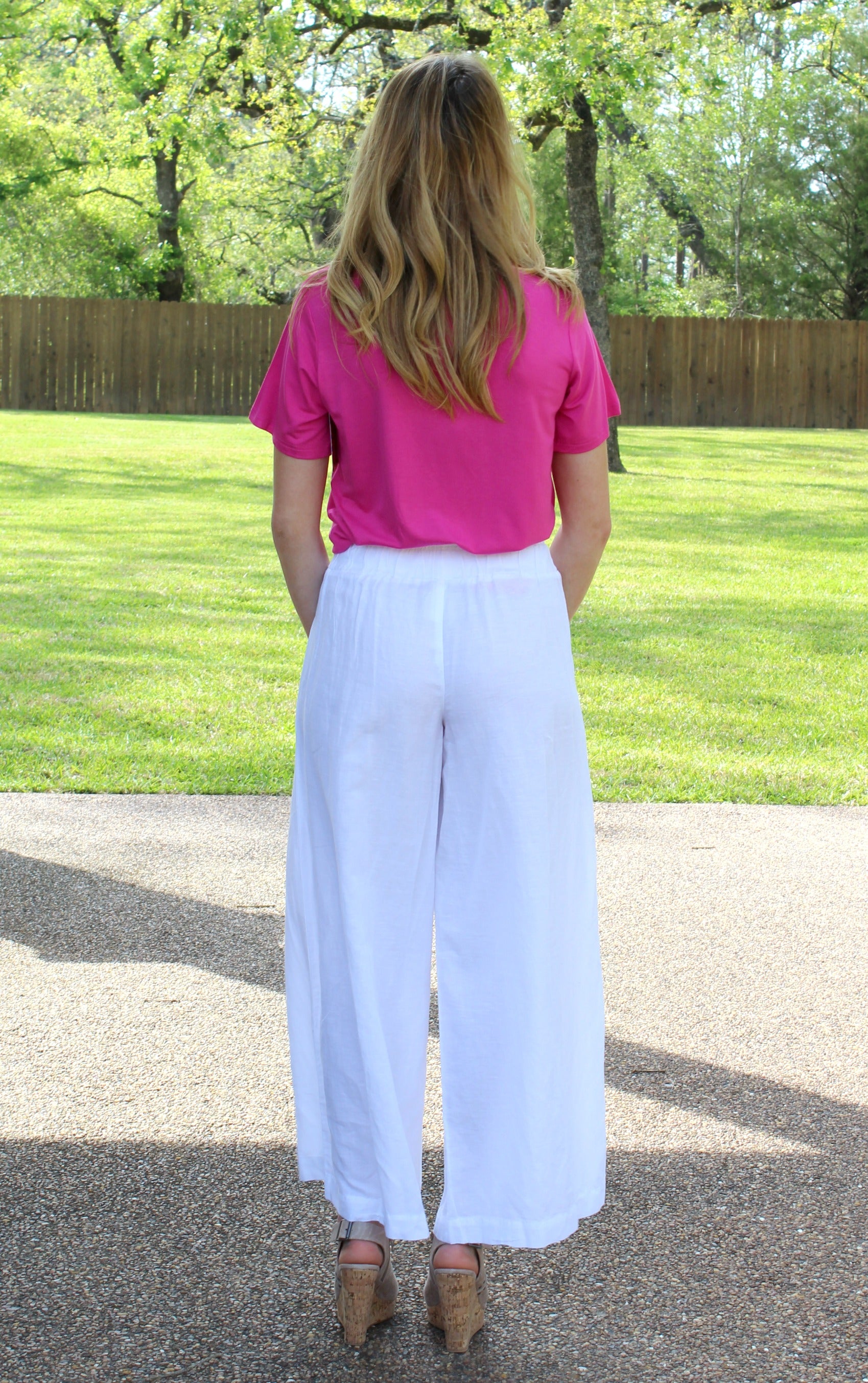 Classic Comparison Wide Leg Linen Pants in White - Giddy Up Glamour Boutique