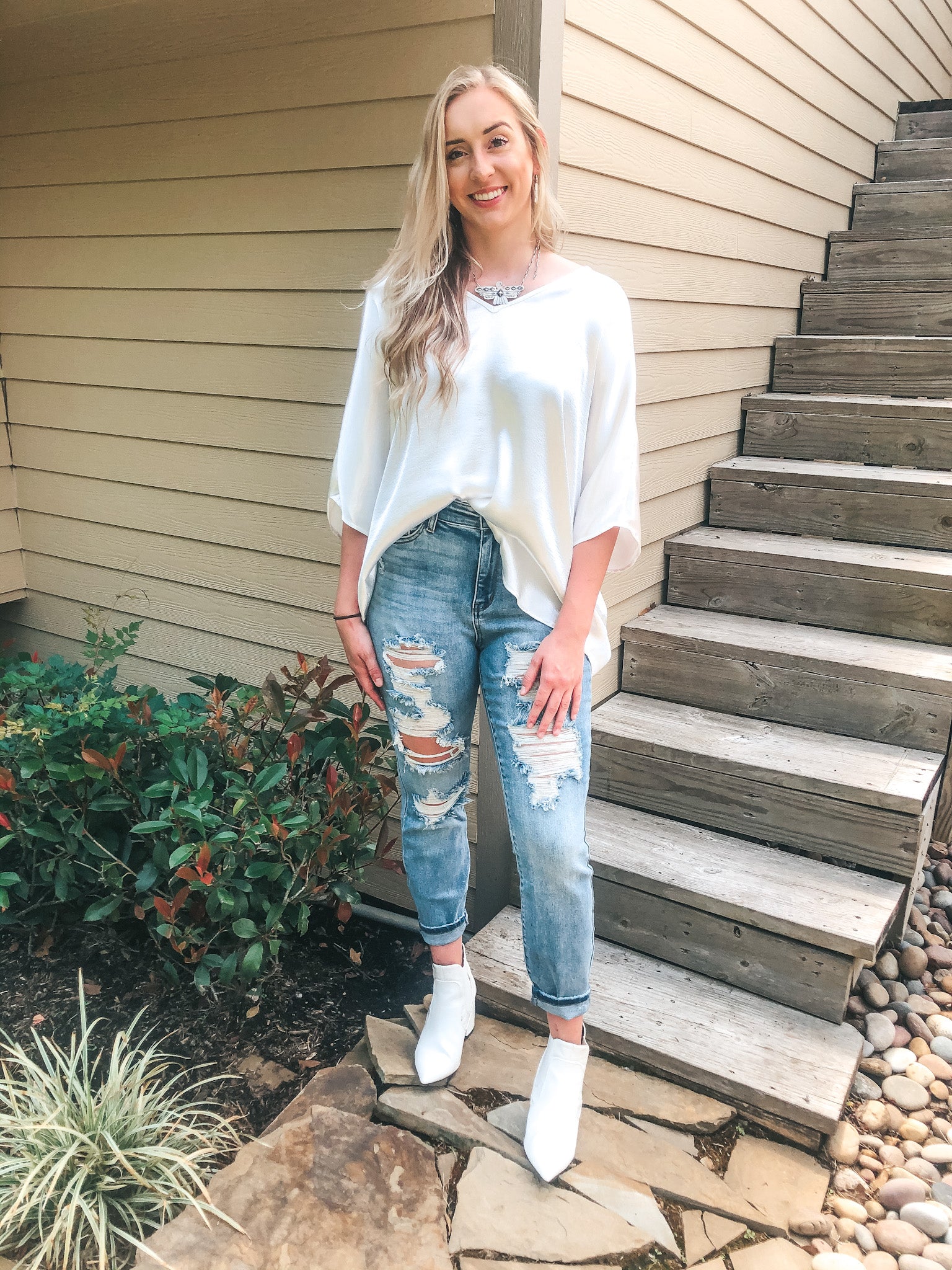 Judy Blue | In Action Destroyed Boyfriend Jeans in Light Wash - Giddy Up Glamour Boutique