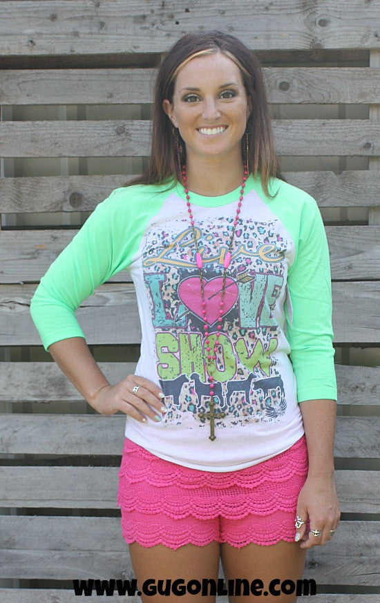 Live, Love, Show Baseball Tee - Giddy Up Glamour Boutique
