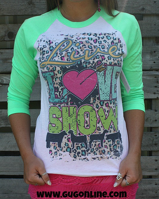 Live, Love, Show Baseball Tee - Giddy Up Glamour Boutique