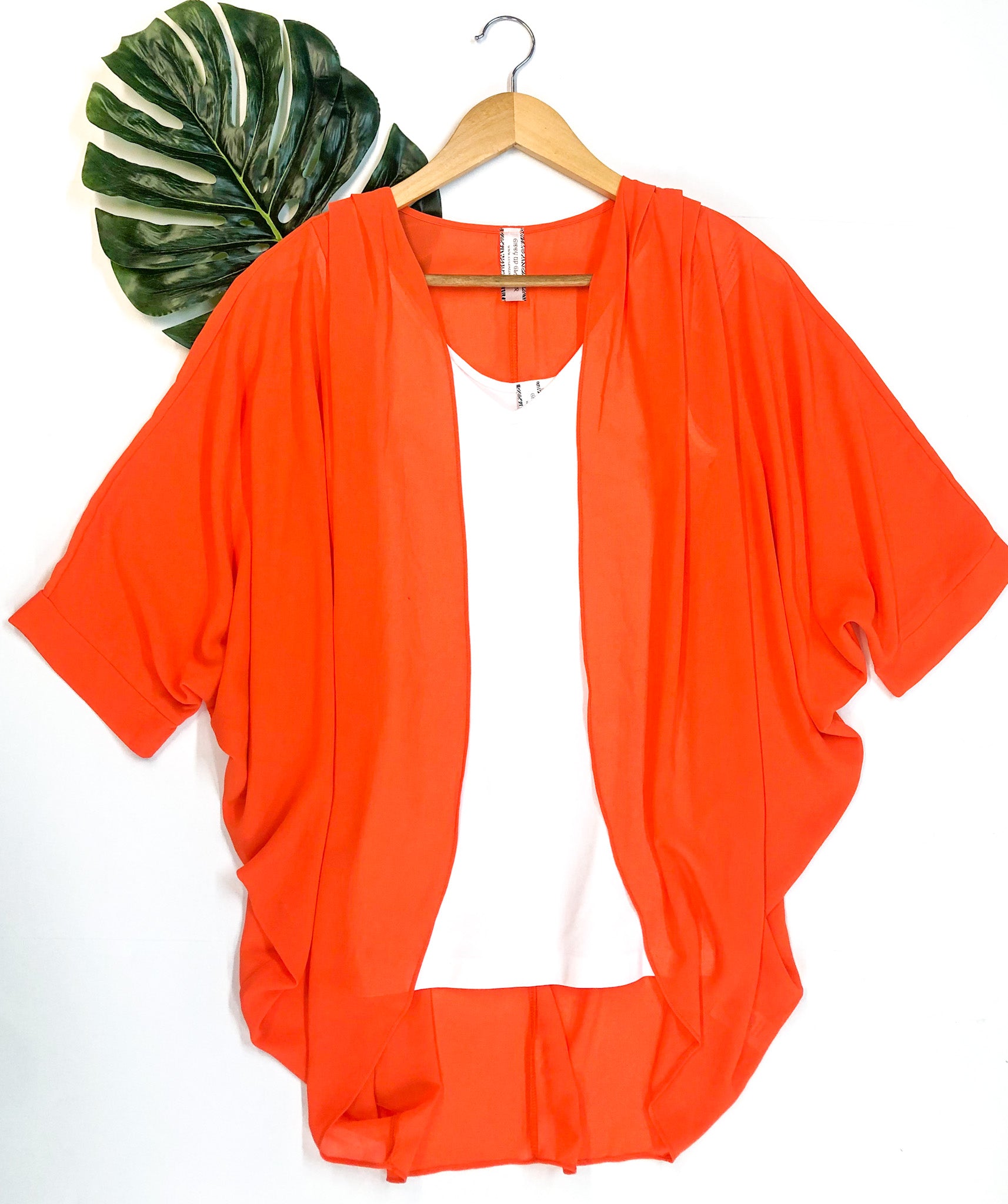 Last Chance Size Small | Not The Same Solid Kimono in Orange