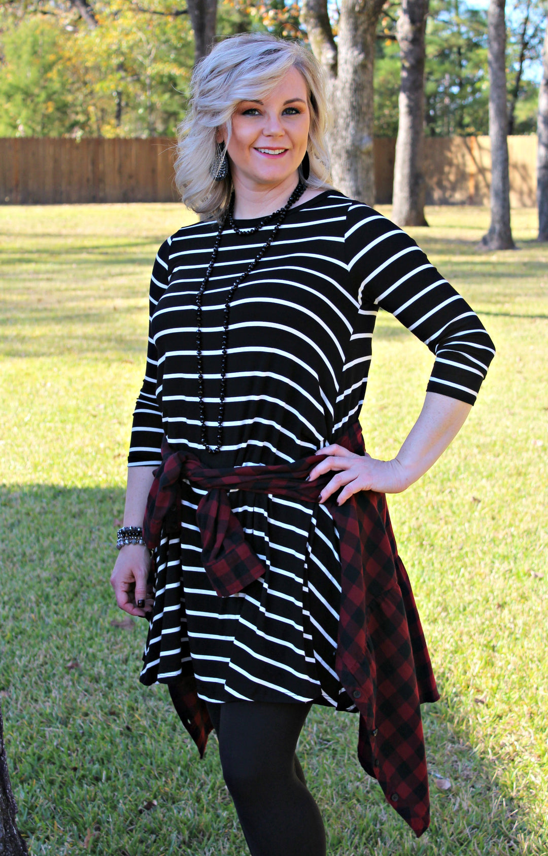 Seasonal Favorite Long Sleeve Peplum Plaid Shirt in Maroon - Giddy Up Glamour Boutique
