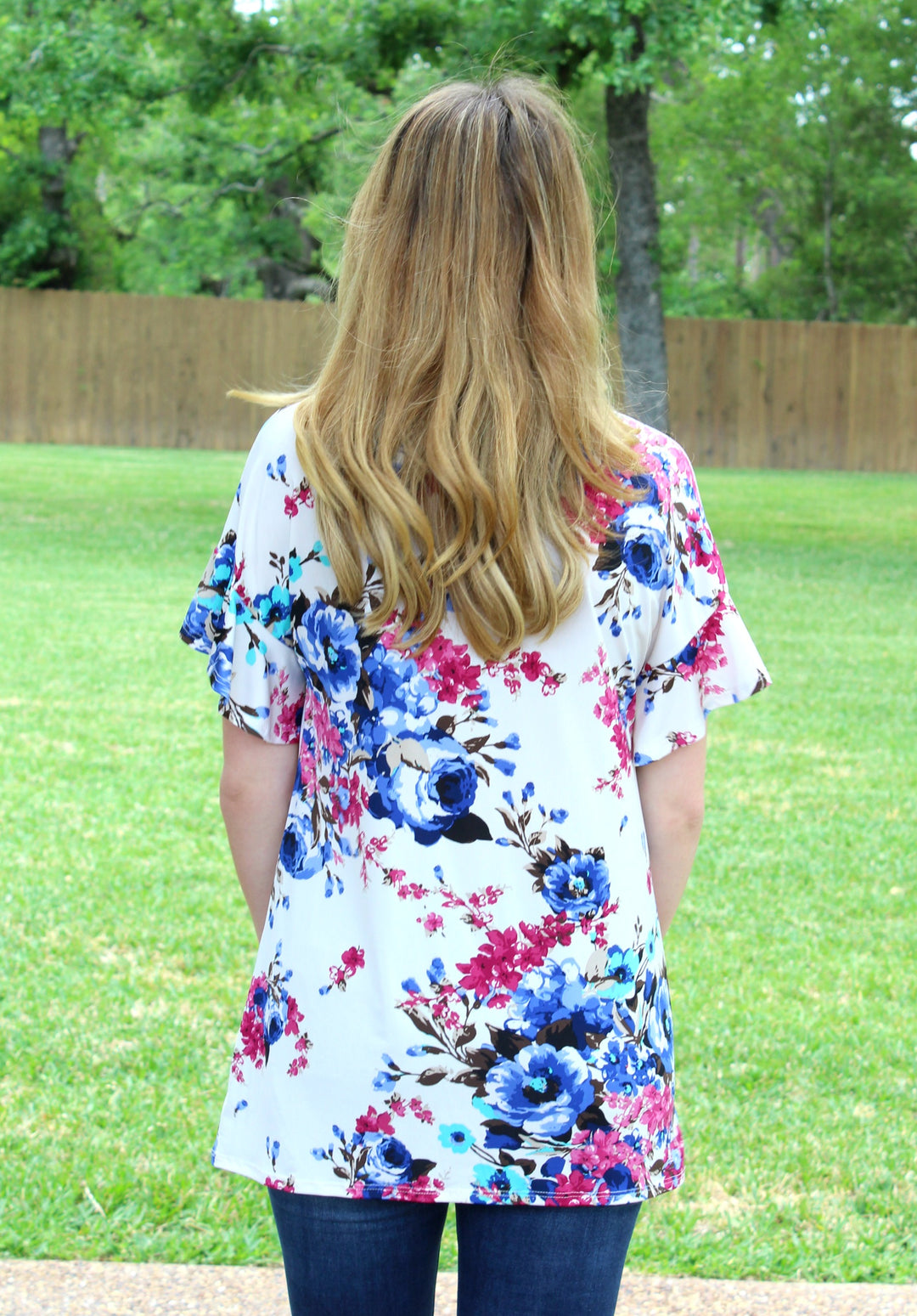 Last Chance Size Small | Sweeter Than Fiction Floral Short Sleeve Top in Ivory - Giddy Up Glamour Boutique