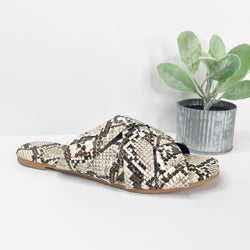 Wild At Heart Slide on Sandals in Snakeskin