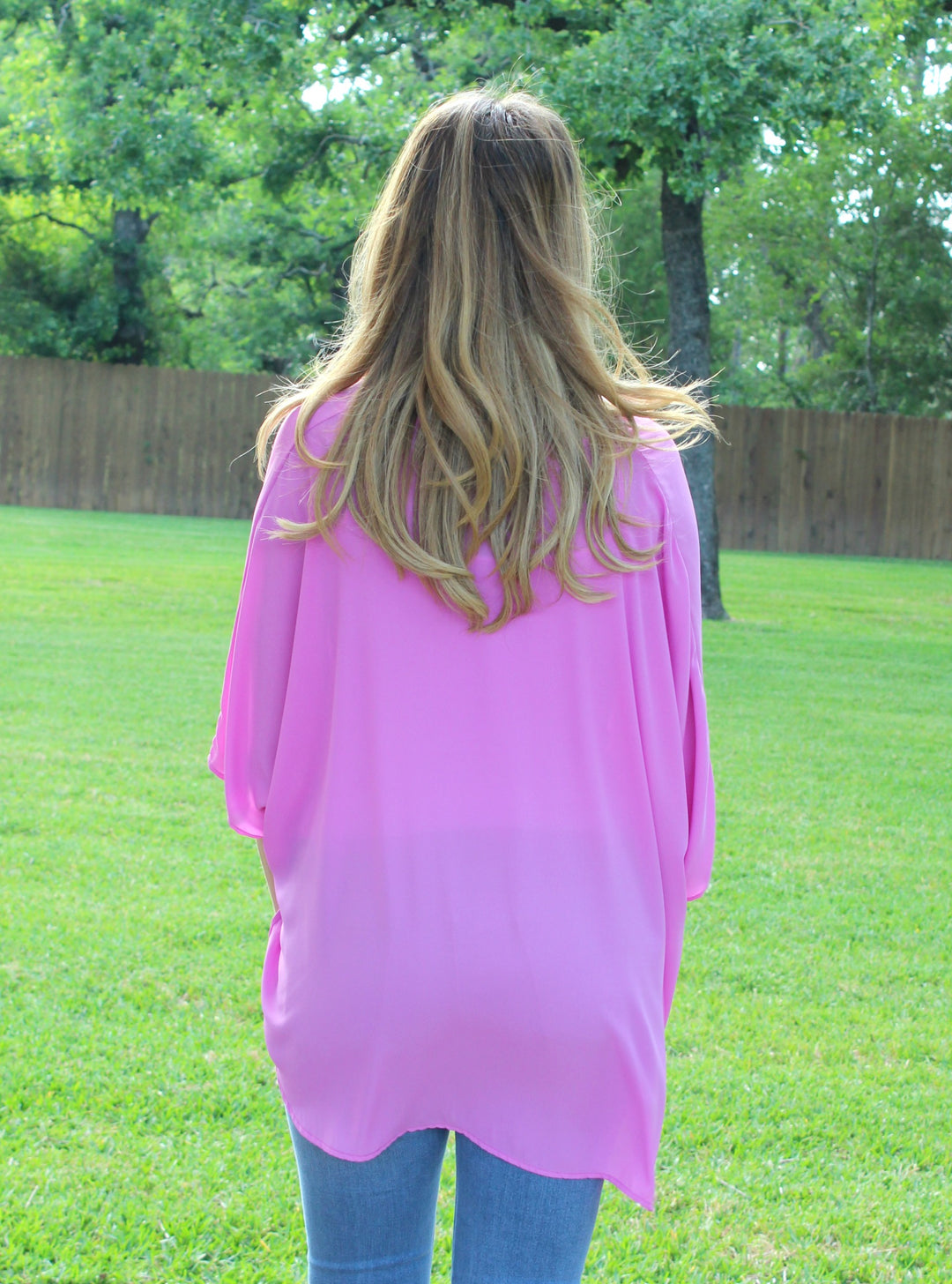 On The Line Sheer Oversized Poncho Top in Orchid - Giddy Up Glamour Boutique
