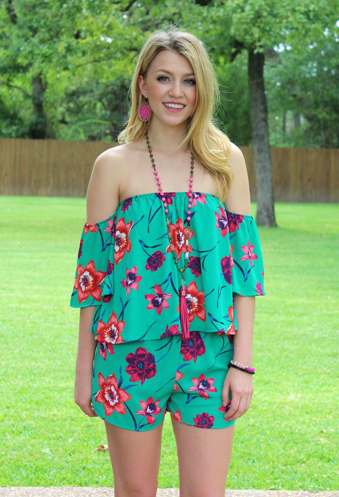 Last Chance Size Small | Tropical Dreams Floral Shorts - Giddy Up Glamour Boutique